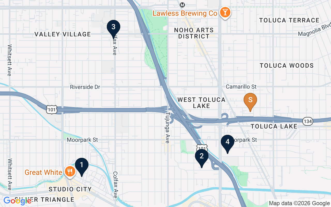 Map of the subject and the four close-in land sale comparables